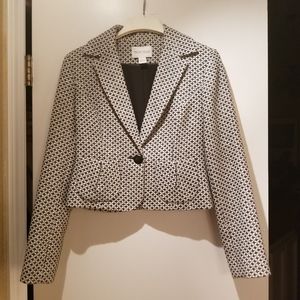 White House Black Market Black/Cream with a Splash of Sparkling Silver Blazer